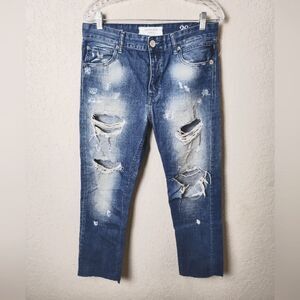 Broken Edge By Replay Gracelly Boyfit Destroyed Distressed Jeans Size 26 New